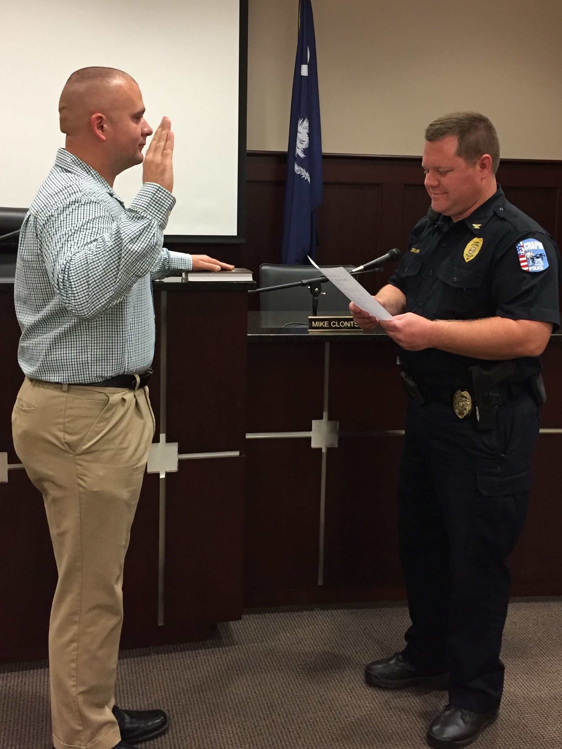 Blake Gainous swearing in