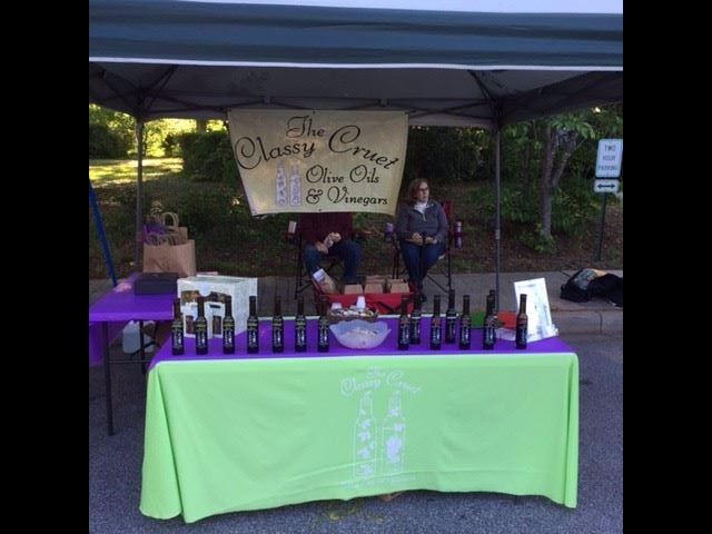 Classy Cruet was selling specialty oils and balsamic vinegars